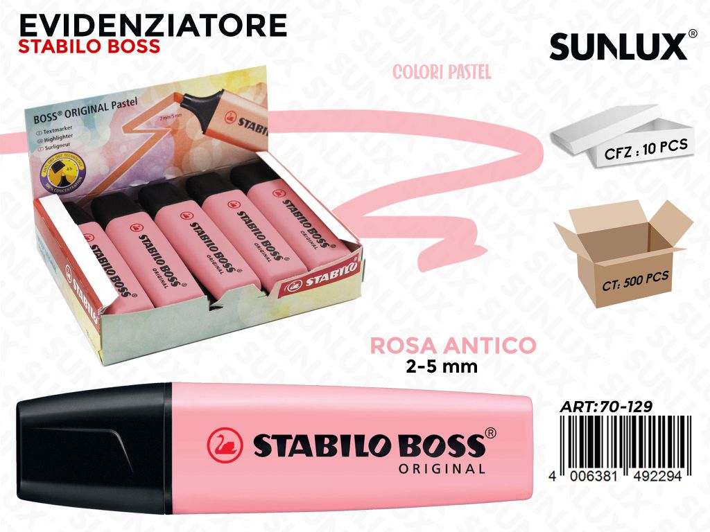 Evidenziatori Stabilo Boss Rosa Antico Pastel 2-5MM
