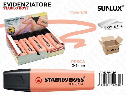 Evidenziatori Stabilo Boss Pesca Pastel 2-5MM