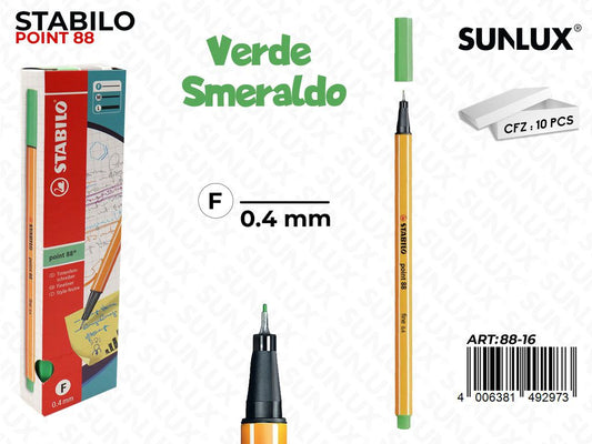 Stabilo Point 88-16 Verde Smeraldo 0.4MM