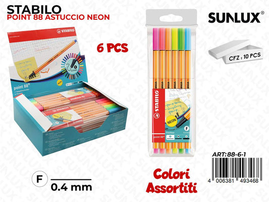Stabilo Point 88 Neon Astuccio da 6COL. / da 10