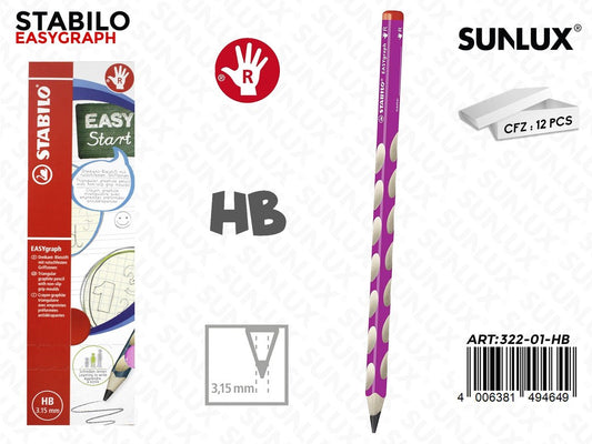 Stabilo Easy Graph Rosa Right Hb