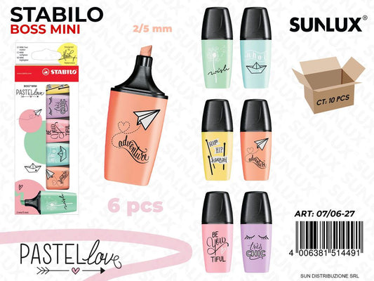 Stabilo Boss Mini Pastel 6PCS Col. Ass.