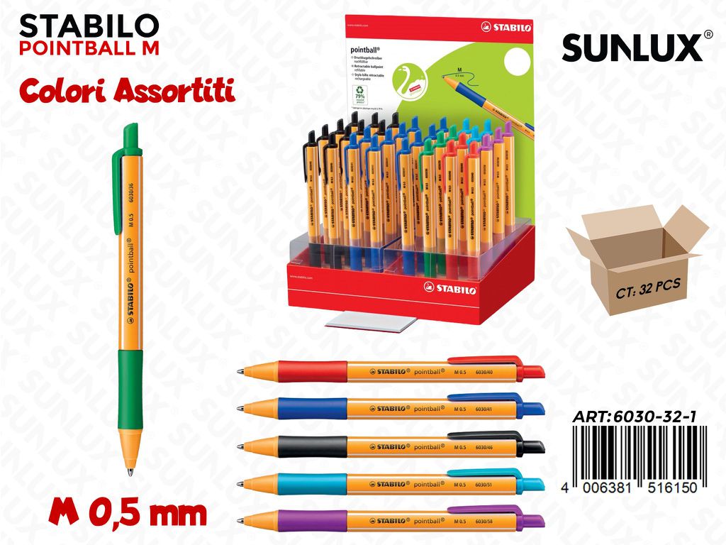 Esp. Stabilo Pointball M Colori Ass