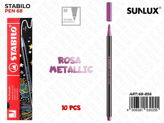 Stabilo Pen 68 Punta M Rosa Metallic