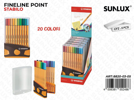 Esp. Stabilo Fineline Point 88 20COL.ASS / Pz da 5