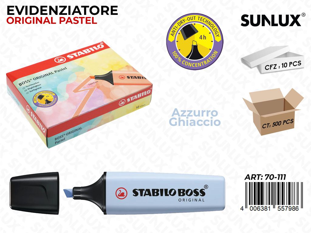 Stabilo Boss Ori. Pastel Azz. Ghiaccio