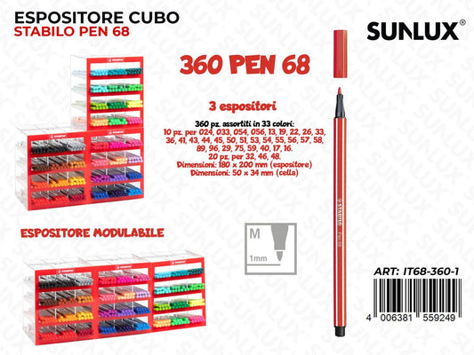 Esp. Cubo Mod. Stabilo Pen 68 Ass.