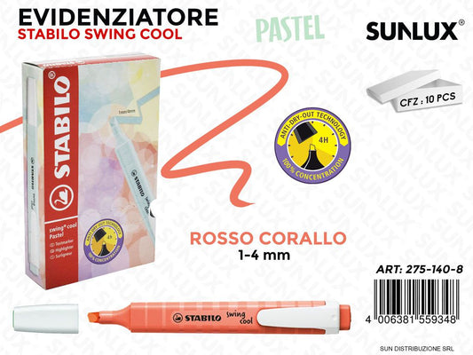 Stab. Swing Cool Rosso Corallo Pastel
