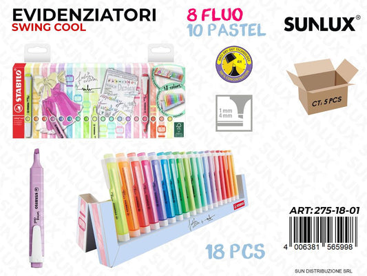 Stabilo Swing Cool Set Fluopastel 18 Pcs