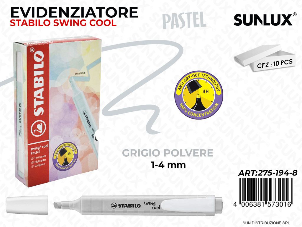 Stab. Swing Cool Grigio Polvere Pastel
