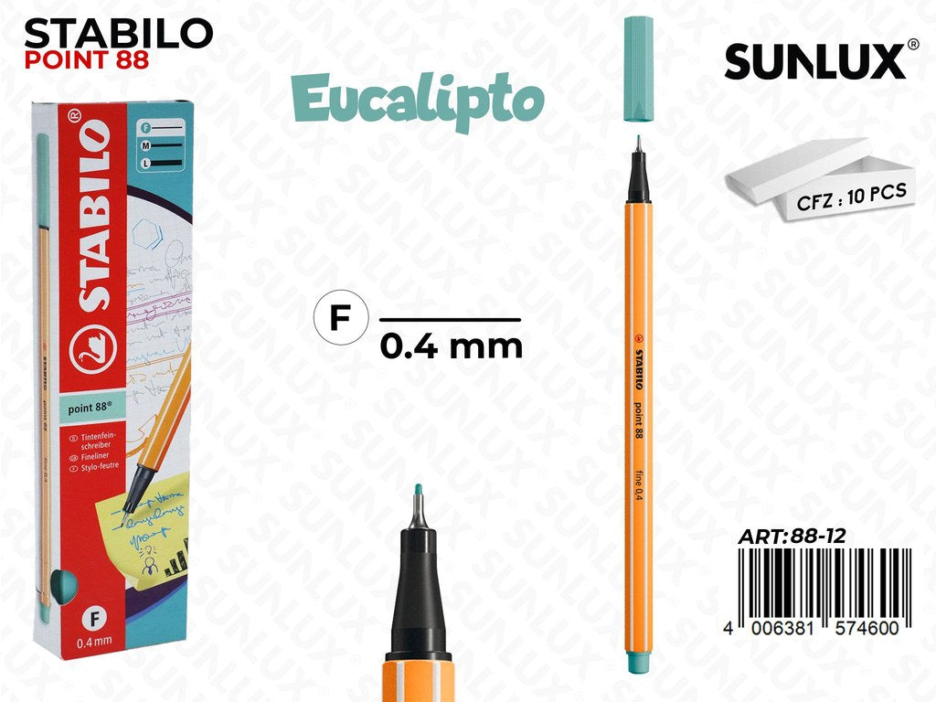Stabilo Point 88-12 Eucalipto 0.4MM