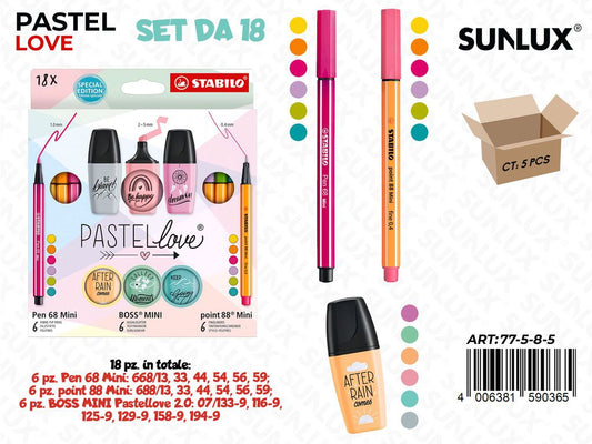 Stabilo Set Boss Pen 68-88 Pastel Love 18PCS