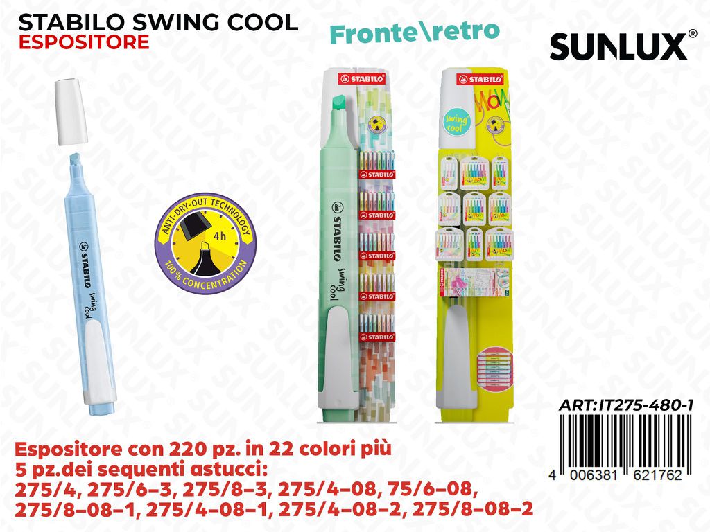 Stabilo Esp. Terra Swing Cool 220PCS c/ Astucci