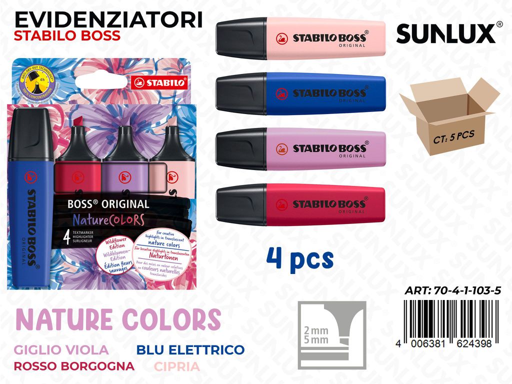 Stabilo Boss Nature Colors 4PCS Ass