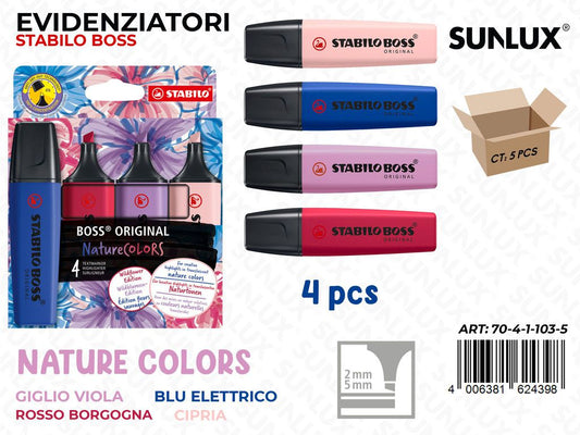 Stabilo Boss Nature Colors 4PCS Ass