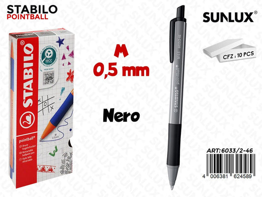 Stabilo Pointball Colorful Nero 0.5MM