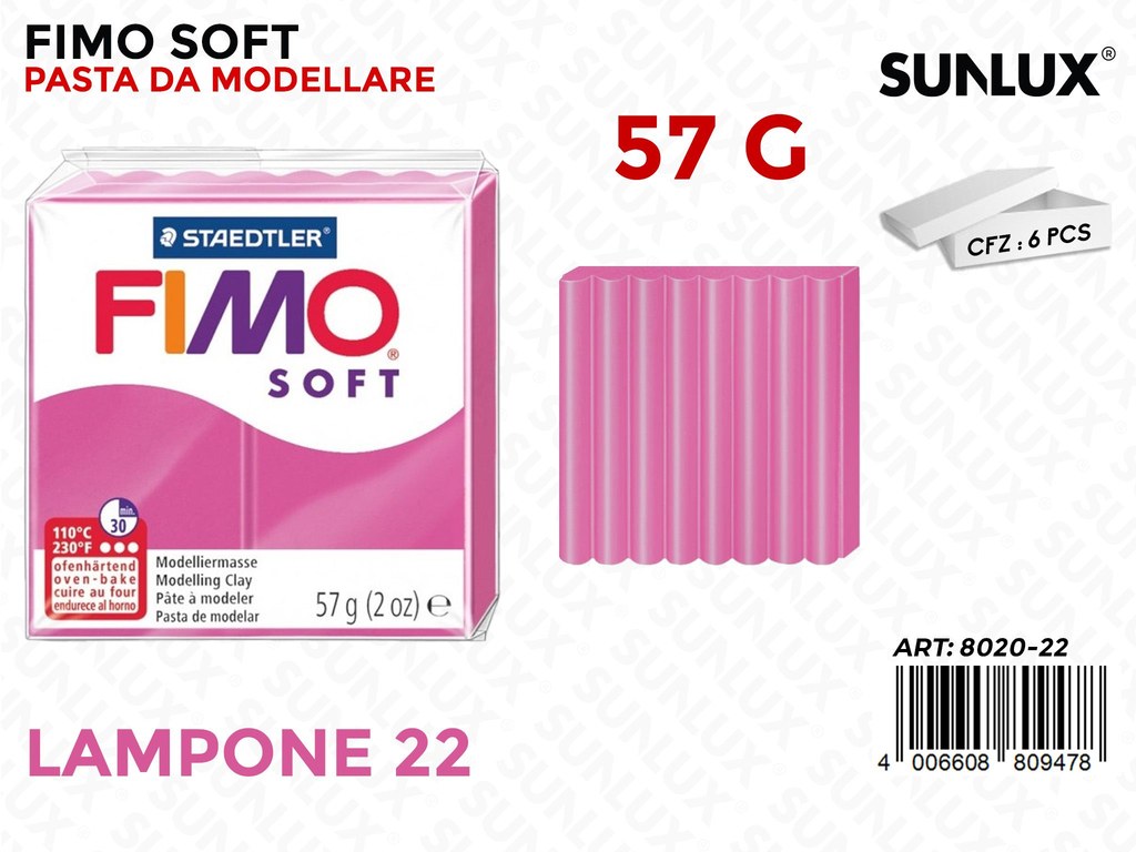 Staed. Fimo Soft 57G 22 Lampone