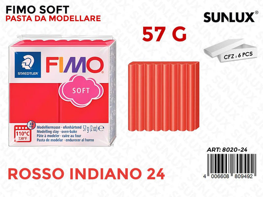 Staed. Fimo Soft 57G 24 Rosso Indiano