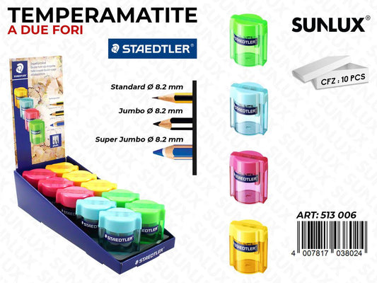 Temperamatite Contenitore 2 Fori Col.ass.