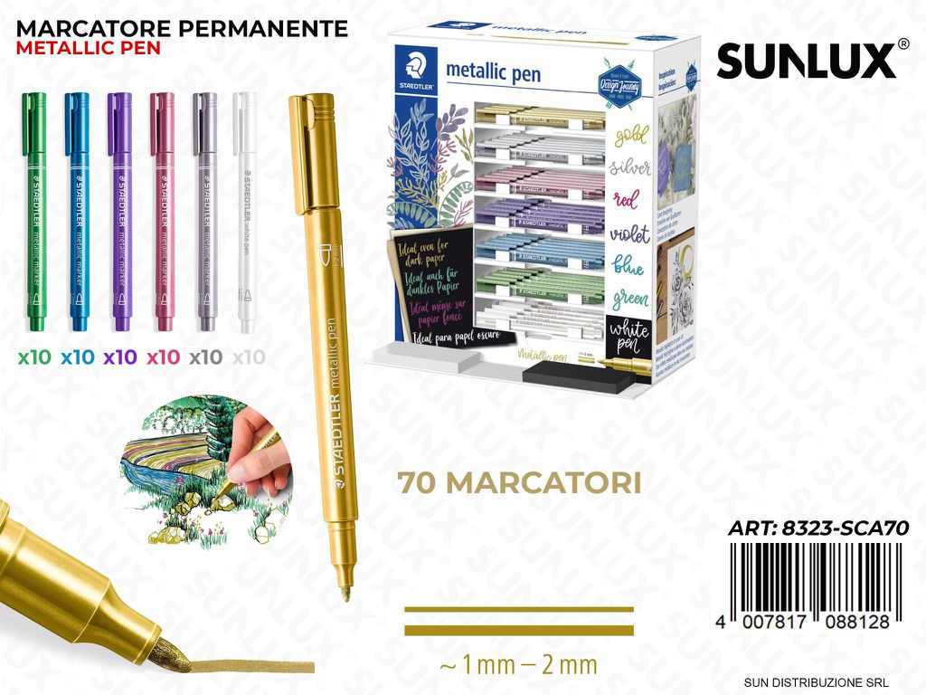 Esp. Marcatore Perm. Metallic Pen 1MM-2MM