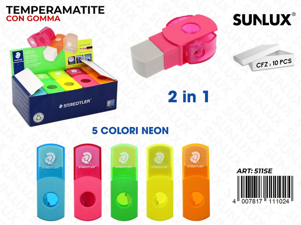 Esp. Temperamatite c/ Gomma Neon ASS.2IN1