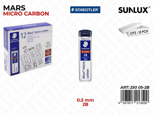 Staedtler Mine Micro Carbon 12PCS 0.5MM 2B