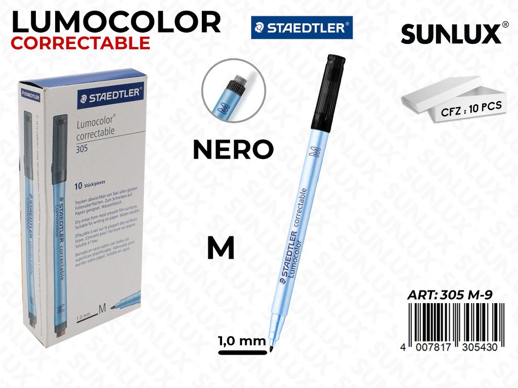 Staedtler Lumocolor Correctable 305 M Nero