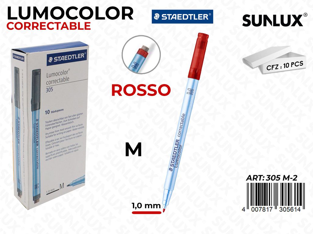 Staedtler Lumocolor Correctable 305 M Rosso