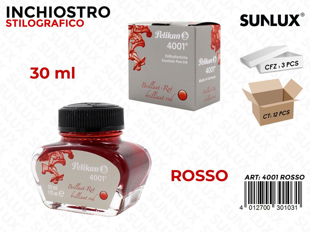 Inchiostro Stilografico Rosso 30ML