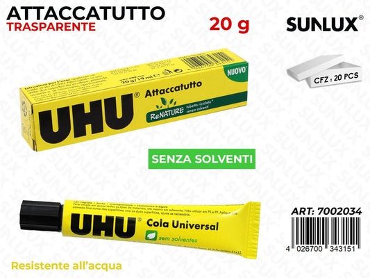 Uhu Attaccatutto Trasp. S. Solventi 20G