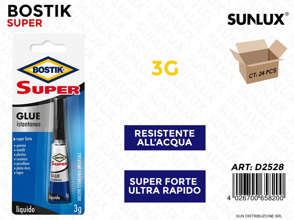 Bostik Super Glue Istantaneo 3GR / Pz da 24