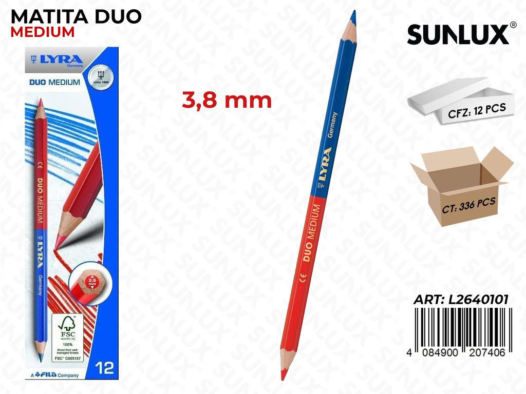 Lyra Duo Medium Bicolore 3.8MM / Pz da 12