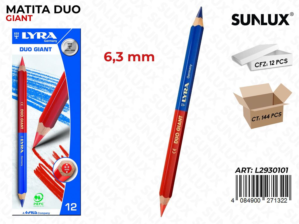 Lyra Duo Giant Bicolore 6.3MM / Pz da 12