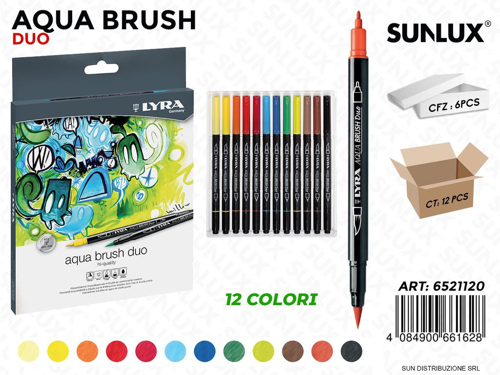 Ast. 12 Colori Aqua Brush Duo