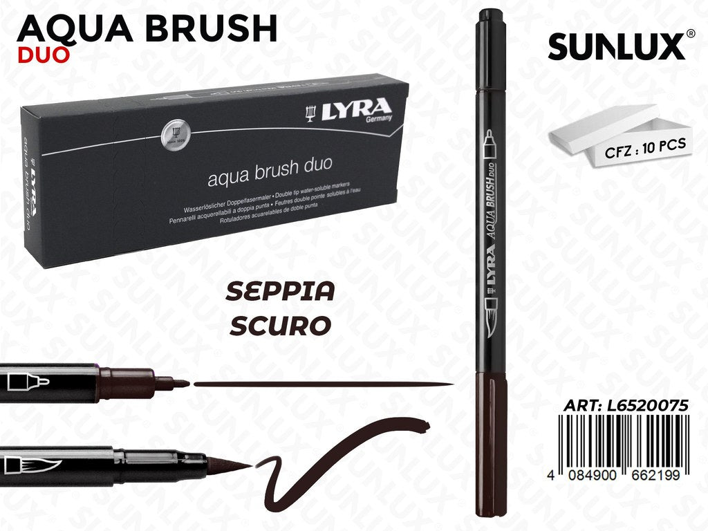 Lyra Aqua Brush Duo Seppia Scuro