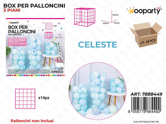 Box per Palloncini Celeste 29.5*29.5CM 14PCS