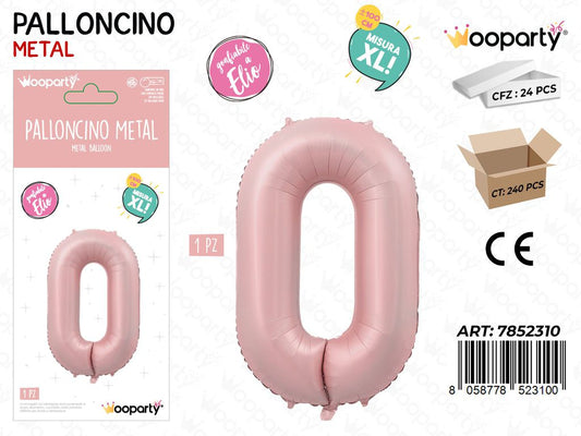Wooparty Palloncino N.0 Ro. Opaco 100CM