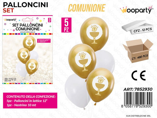 Set Palloncini Comunione 5PCS Ass. / Pz da 12