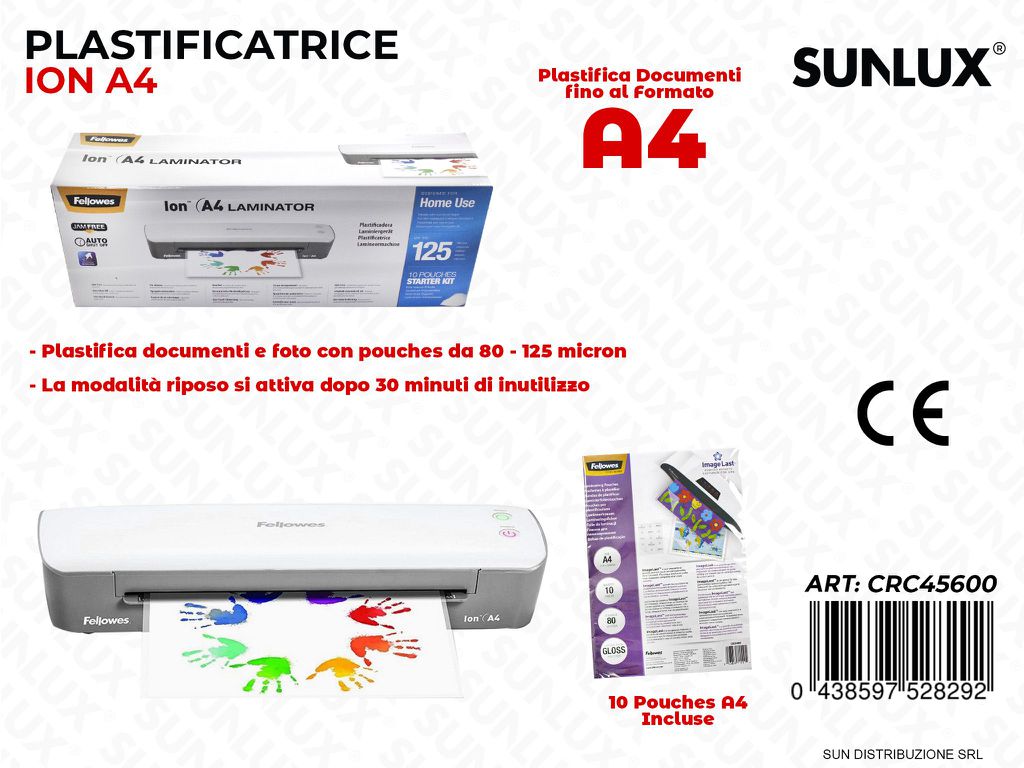 Plastificatrice Ion A4 Laminator c/ 10 Pouches A4