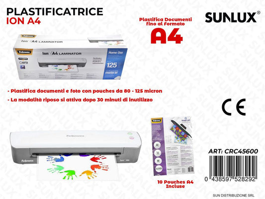 Plastificatrice Ion A4 Laminator c/ 10 Pouches A4