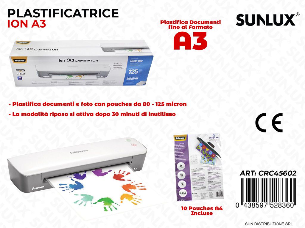 Plastificatrice Ion A3 Laminator c/ 10 Pouches A4
