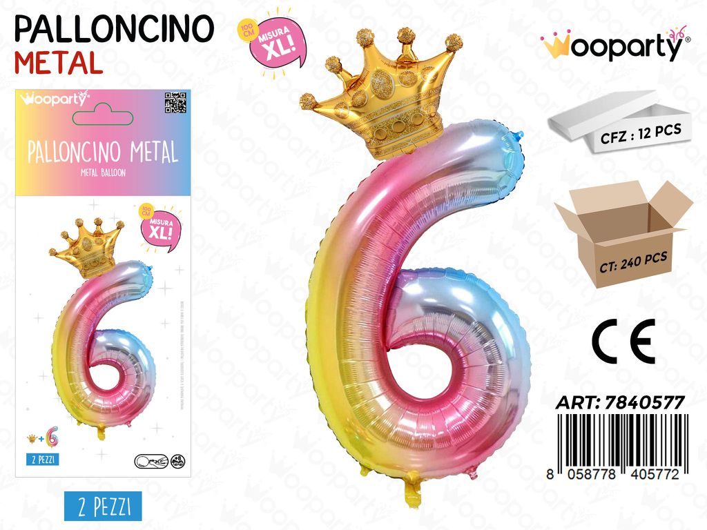Set Palloncini Arcobaleno N. 6 100CM