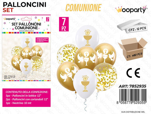 Set Palloncini Comunione 7PCS Ass. / Pz da 12