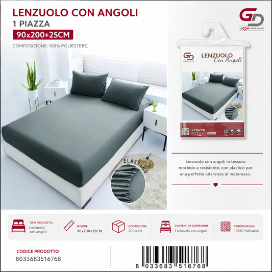 Lenzuolo Con Angoli Copripiumino+1 Federa Cuscino