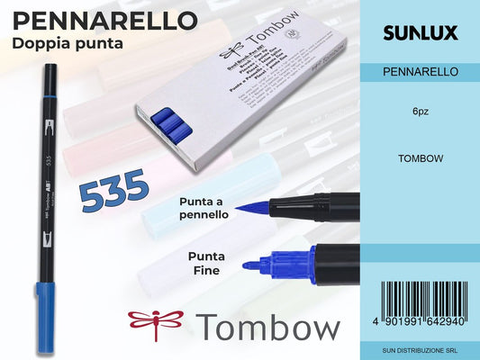Pennarello Doppia Punta Blu Cobalto 535