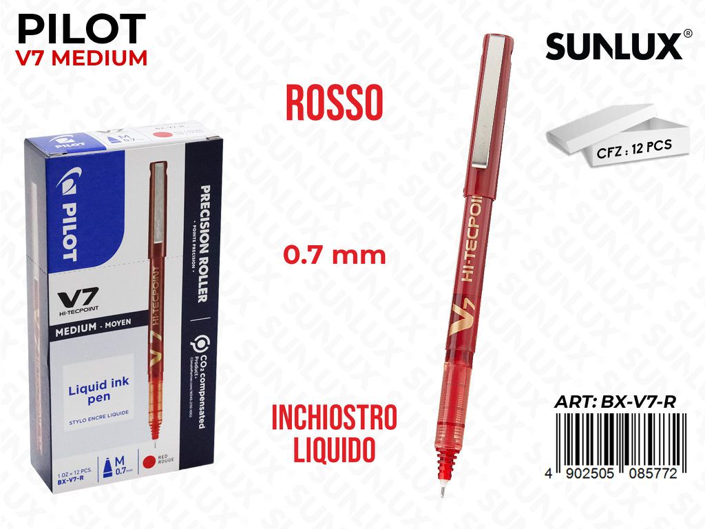 Pilot V7 Rosso da 12