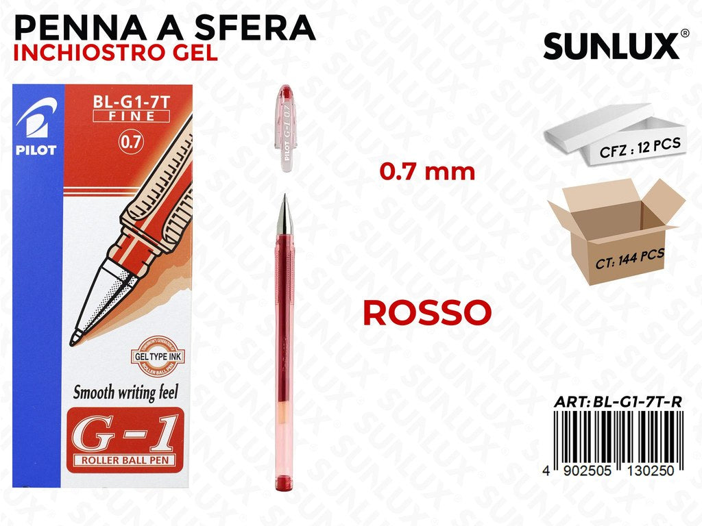 Pilot Penna Gel G-1 Rosso 0.7MM