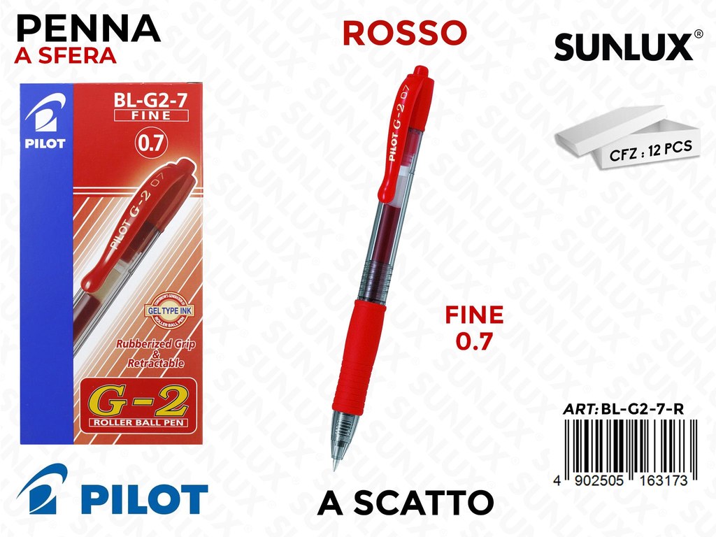Pilot Penna a Sfera G-2 0.7 Rosso da 12