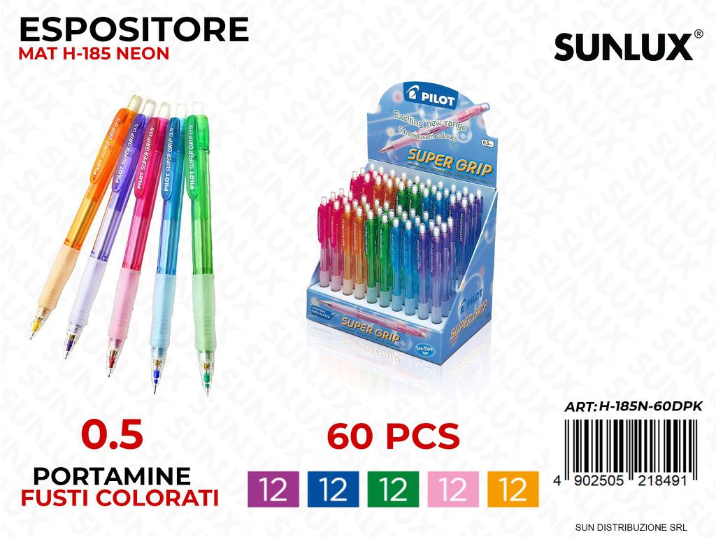 Esp. Portamine Mat H-185 Col. Neon 0.5 / Pz da 60