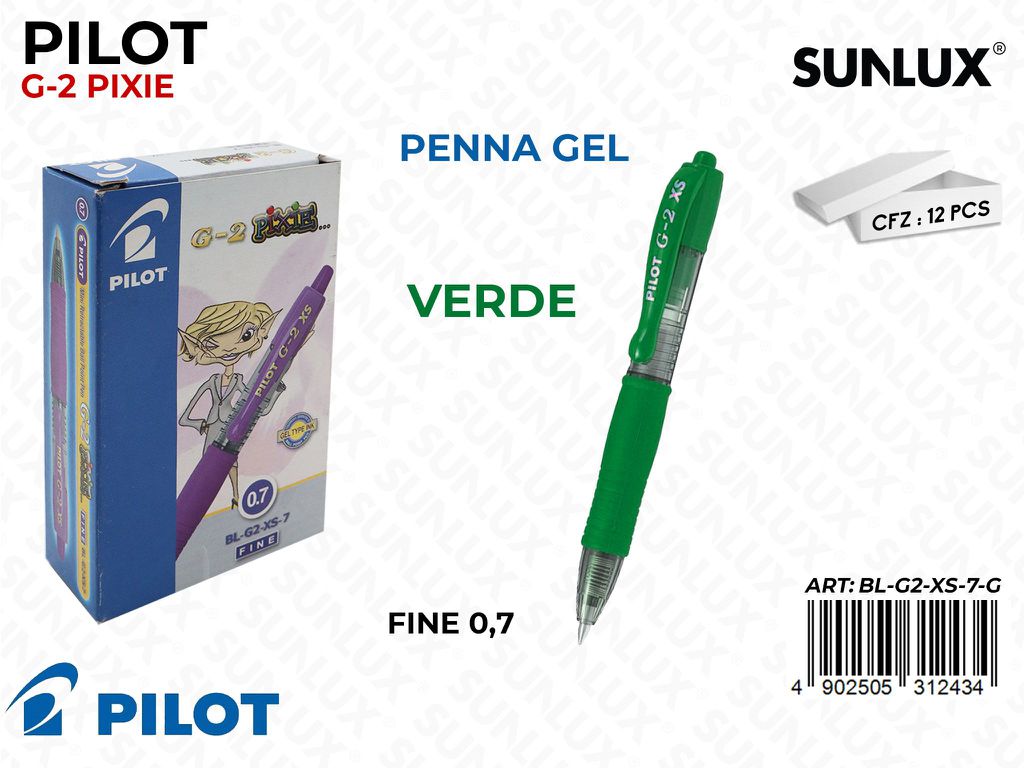 Pilot G-2 0.7 Penna Gel Pixie Verde